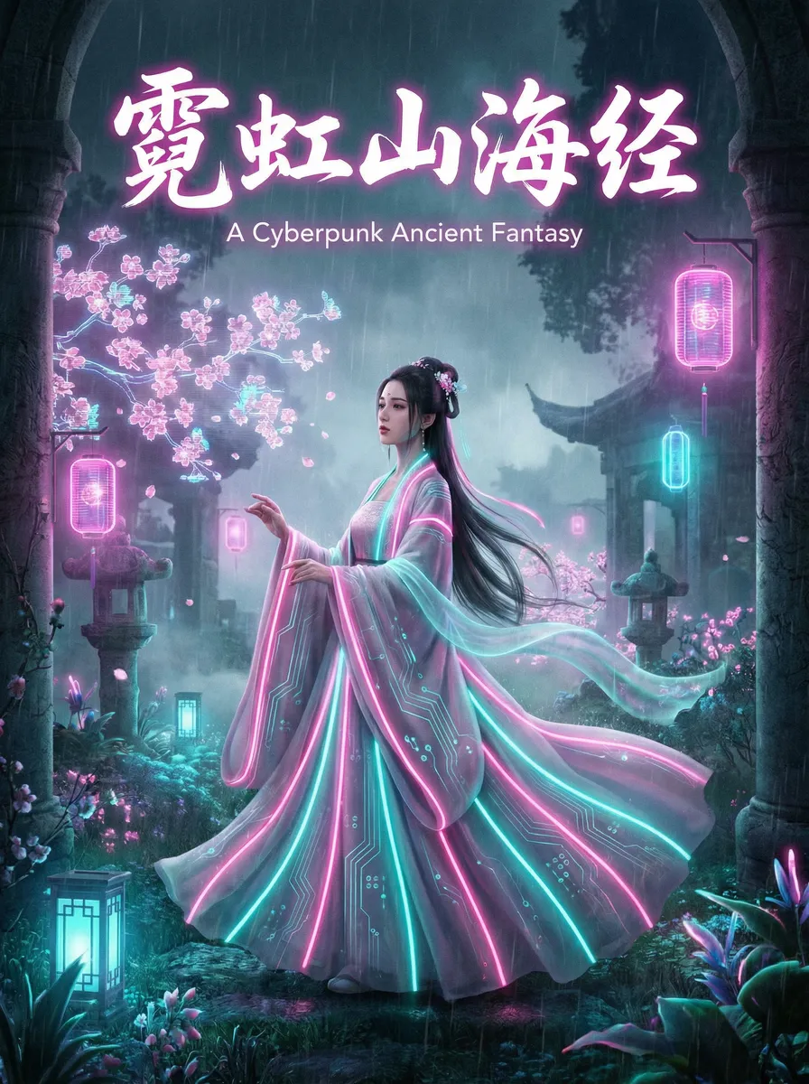 老何在船上弄雨婷中文 古风奇缘短剧 - 霓虹山海经海报